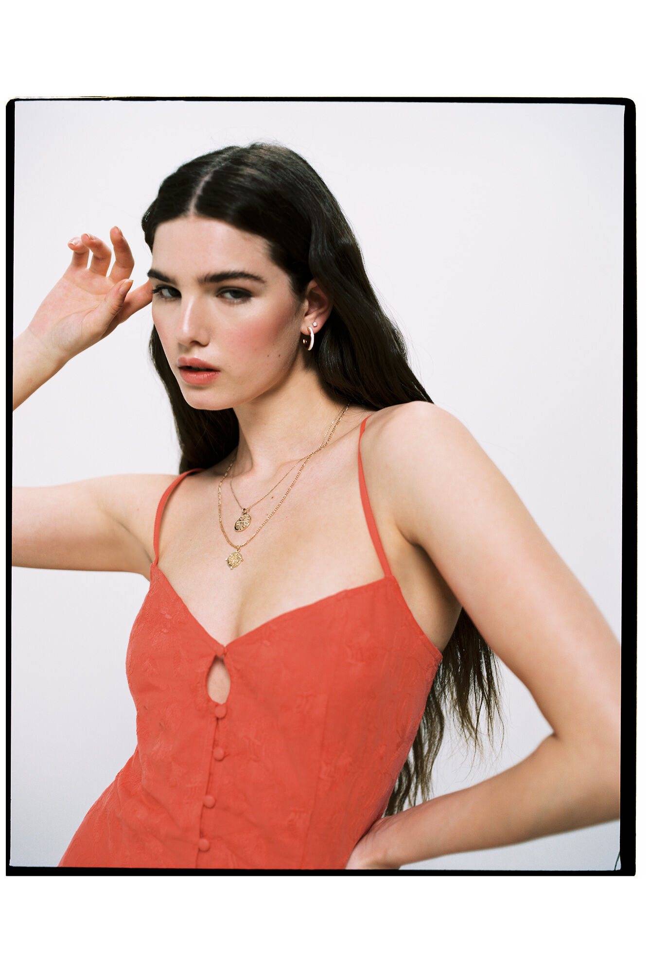 Vestido coral - vermelho
