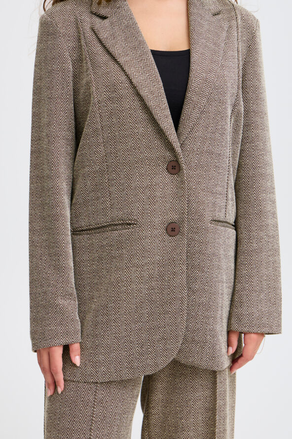 ICHI IHKATE JACQUARD OVERSIZE BL Java/almond milk herringbone