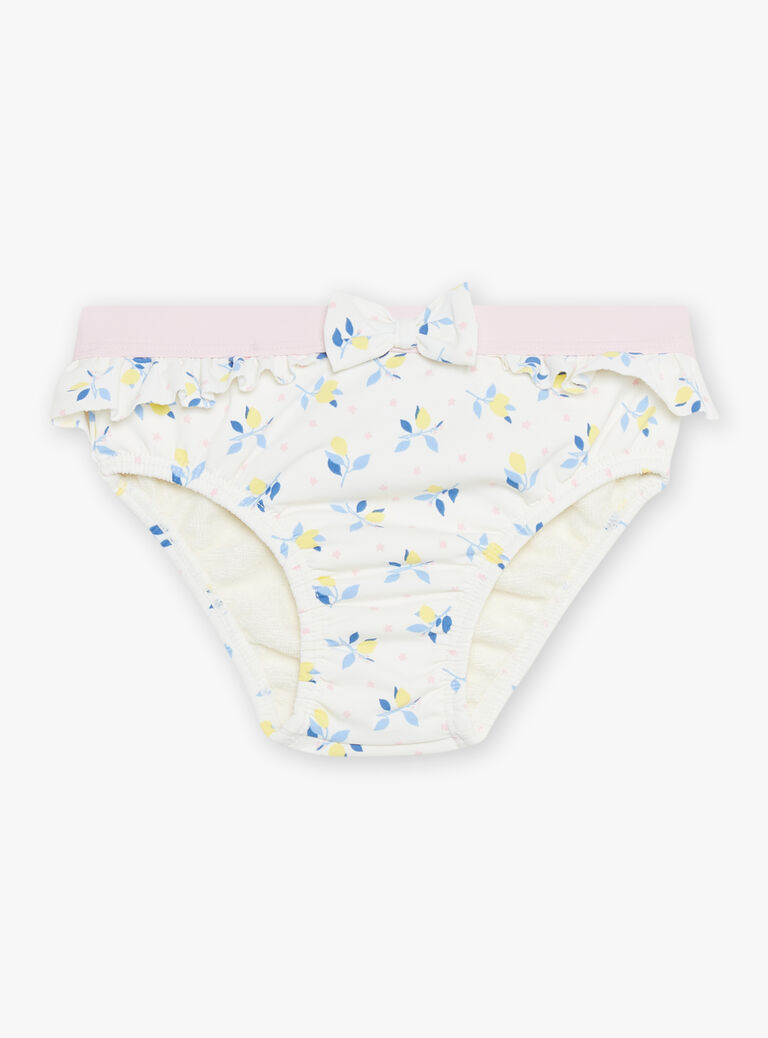 Maillot de bain blanc et rose pâle à imprimé fleuri