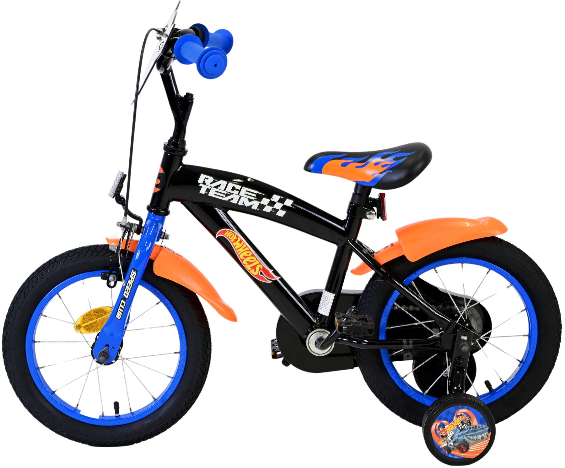 Kinderfahrrad Hot Wheels für Jungen Schwarz Fahrrad 14 Zoll Kinderrad