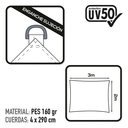 Toldo retangular Aktive Garden UV50