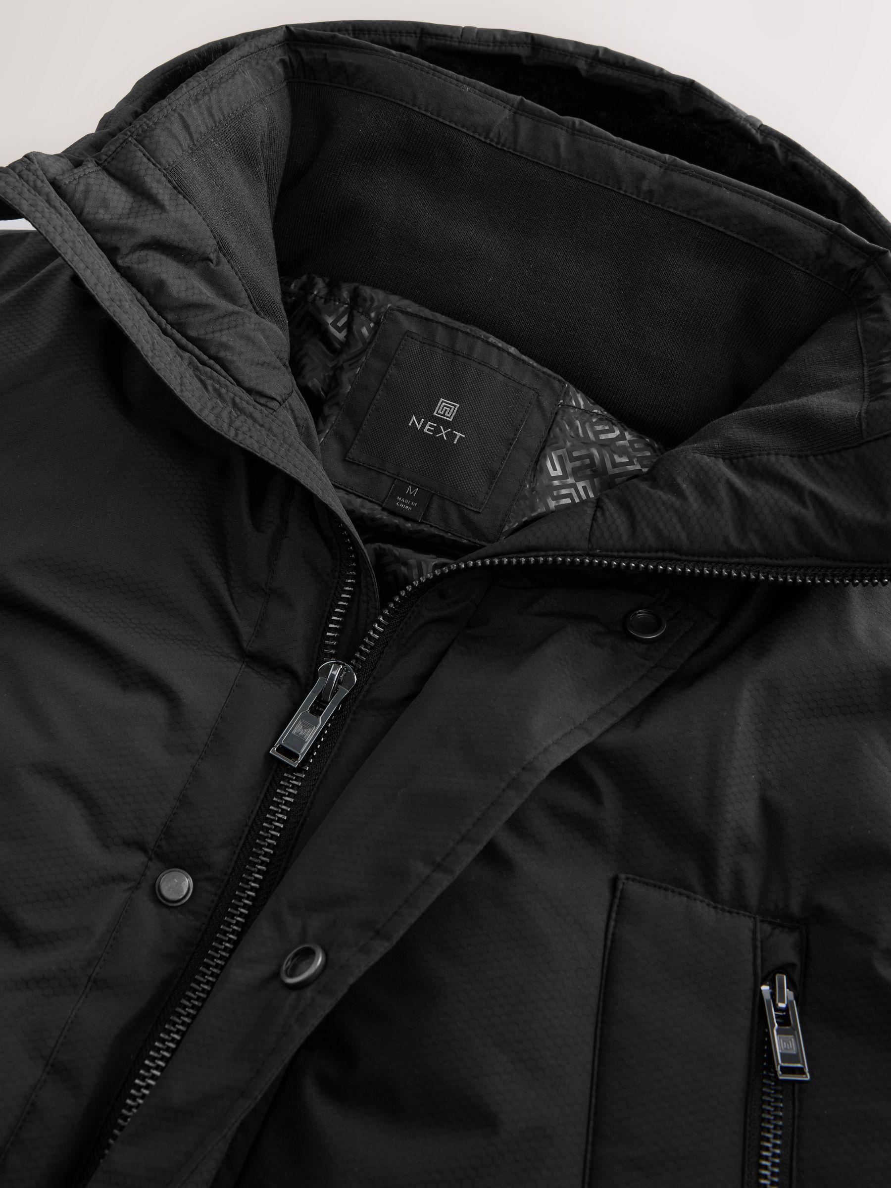 Zwart - Textured Premium Parka Jacket