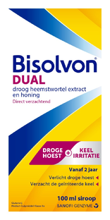Bisolvon Dual Droge Hoest   Keelirritatie Siroop 100ML