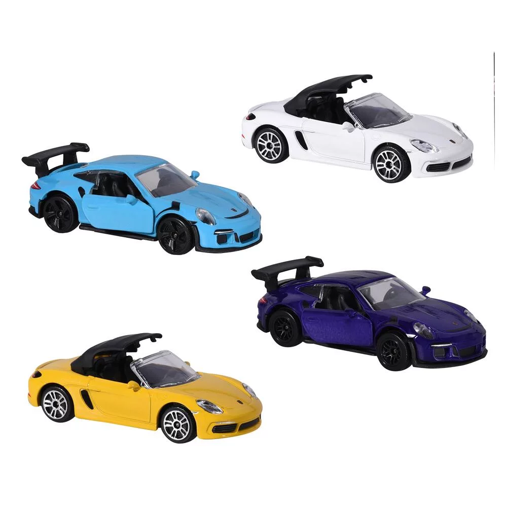 MAJORETTE - PORSCHE CARRY CASE + 4 PIECES