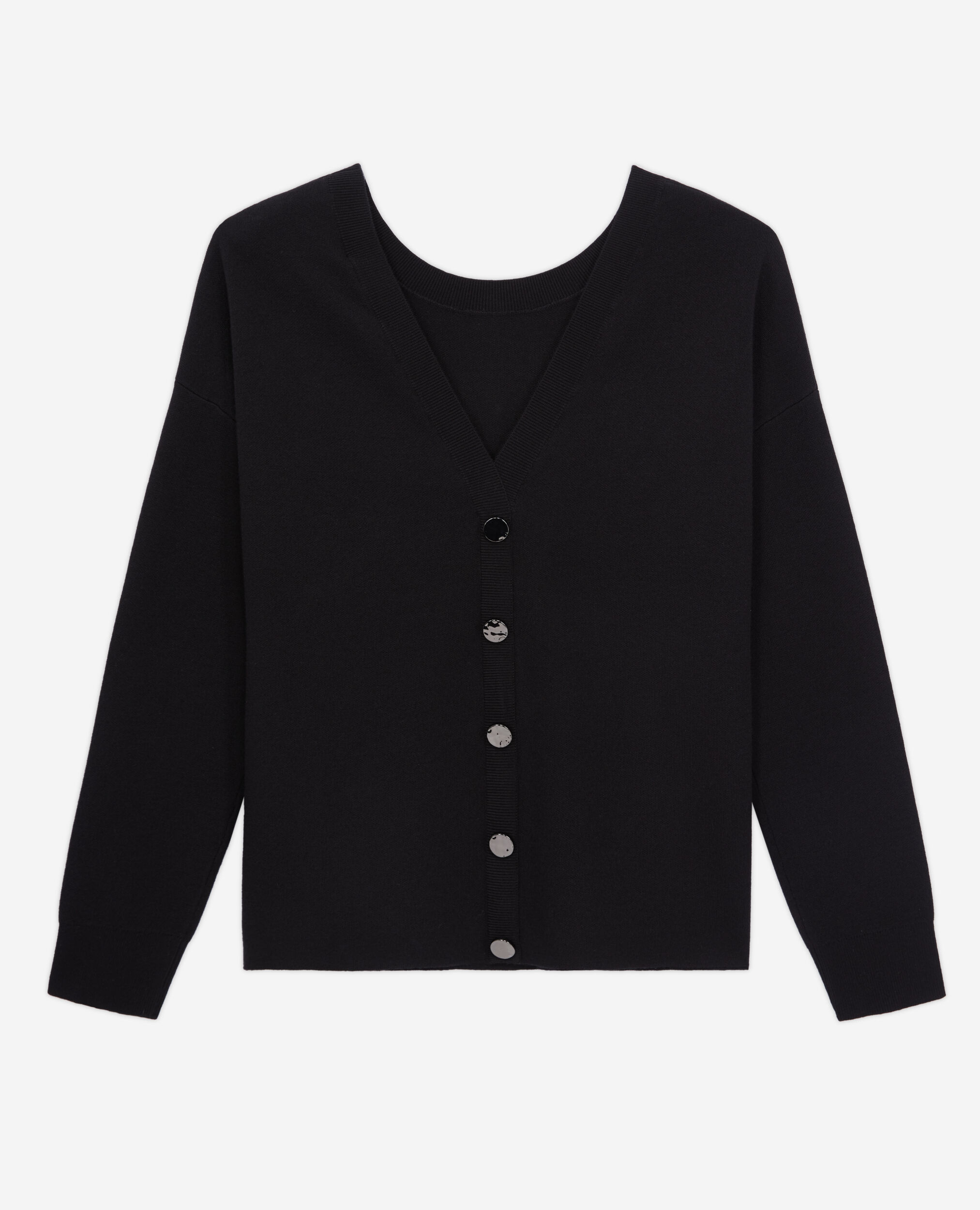 Ecru sweater with buttoning on the back