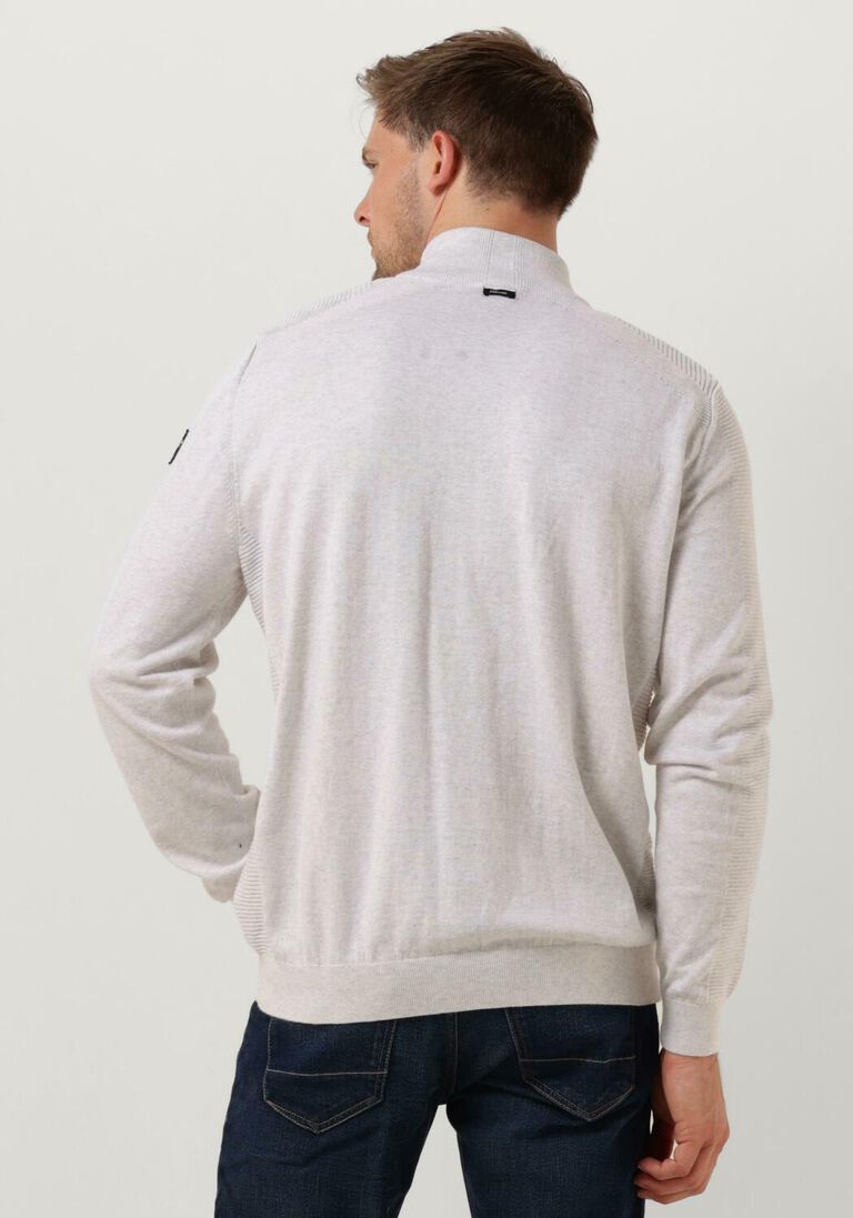 VANGUARD ecru vanguard trui halp zip collar cotton structure