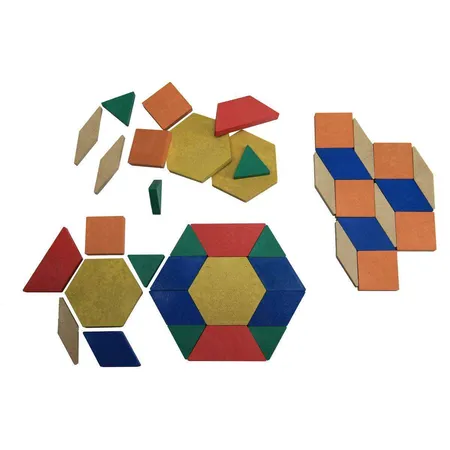Wissner RE-Wood® Lernspielset mit 40 geometrischen Legeplättchen
