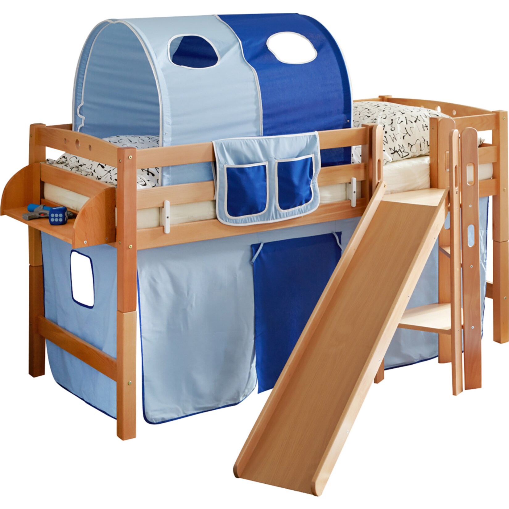 TiCAA Hochbett mit Rutsche Podestbett 