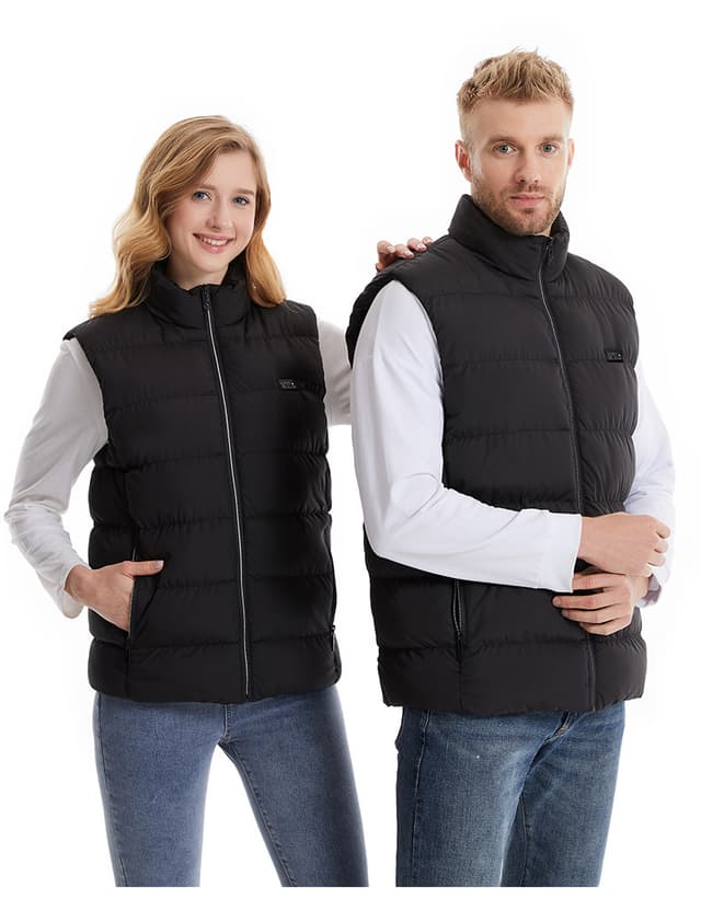 Vintervarmevest 9 varmezoner dual control Sort XXL