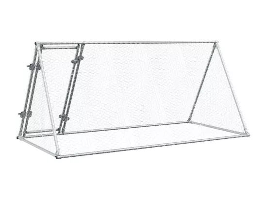 Cage pour poules argenté 200x105x91 cm acier galvanisé