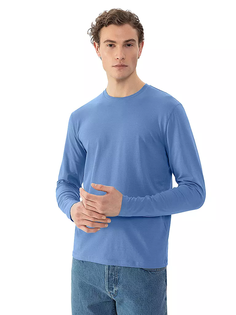 MEY Pyjama Langarmshirt RELAX recent blue blau