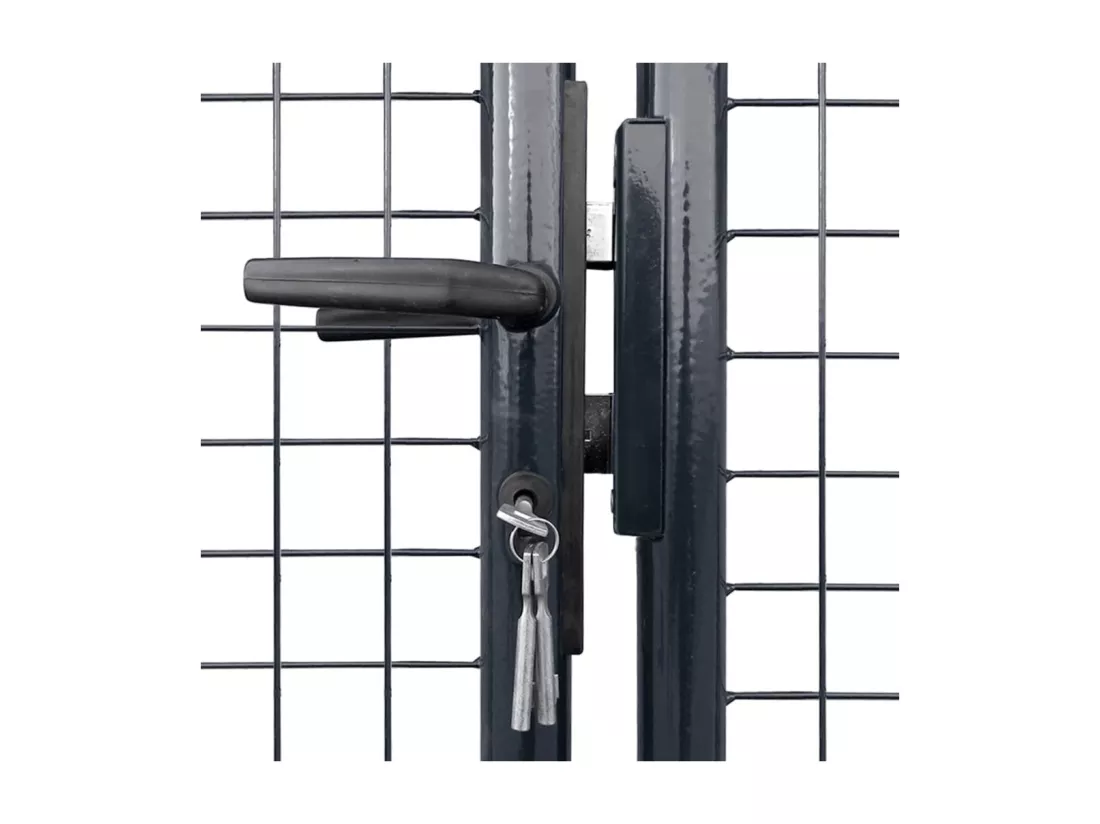 Portail en maille Acier galvanisé 289x100 cm Gris