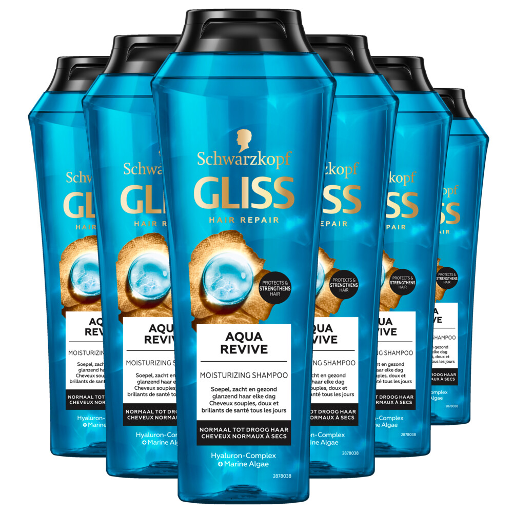 6x Gliss Aqua Revive Shampoo250 ml