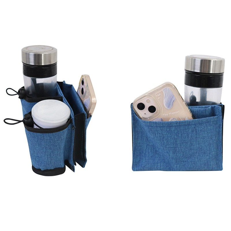 (150x120mm) Reise Koffer Getränke Halterung Trolley Organizer mit Zugverschluss - Hellgrau