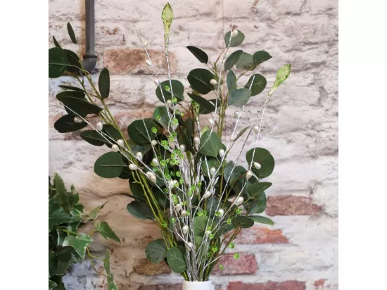 Branche de Fleurs «Cristal» en verre vert 90 cm
