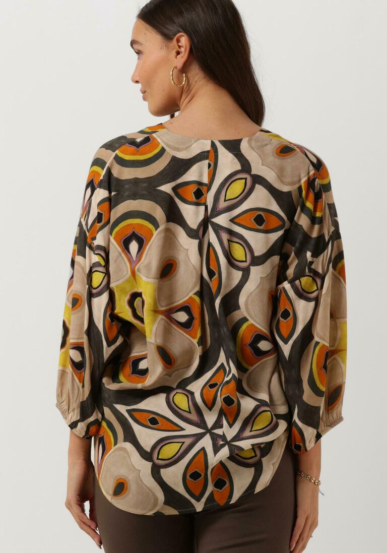 SUMMUM multi summum blouse top v neck bold flower