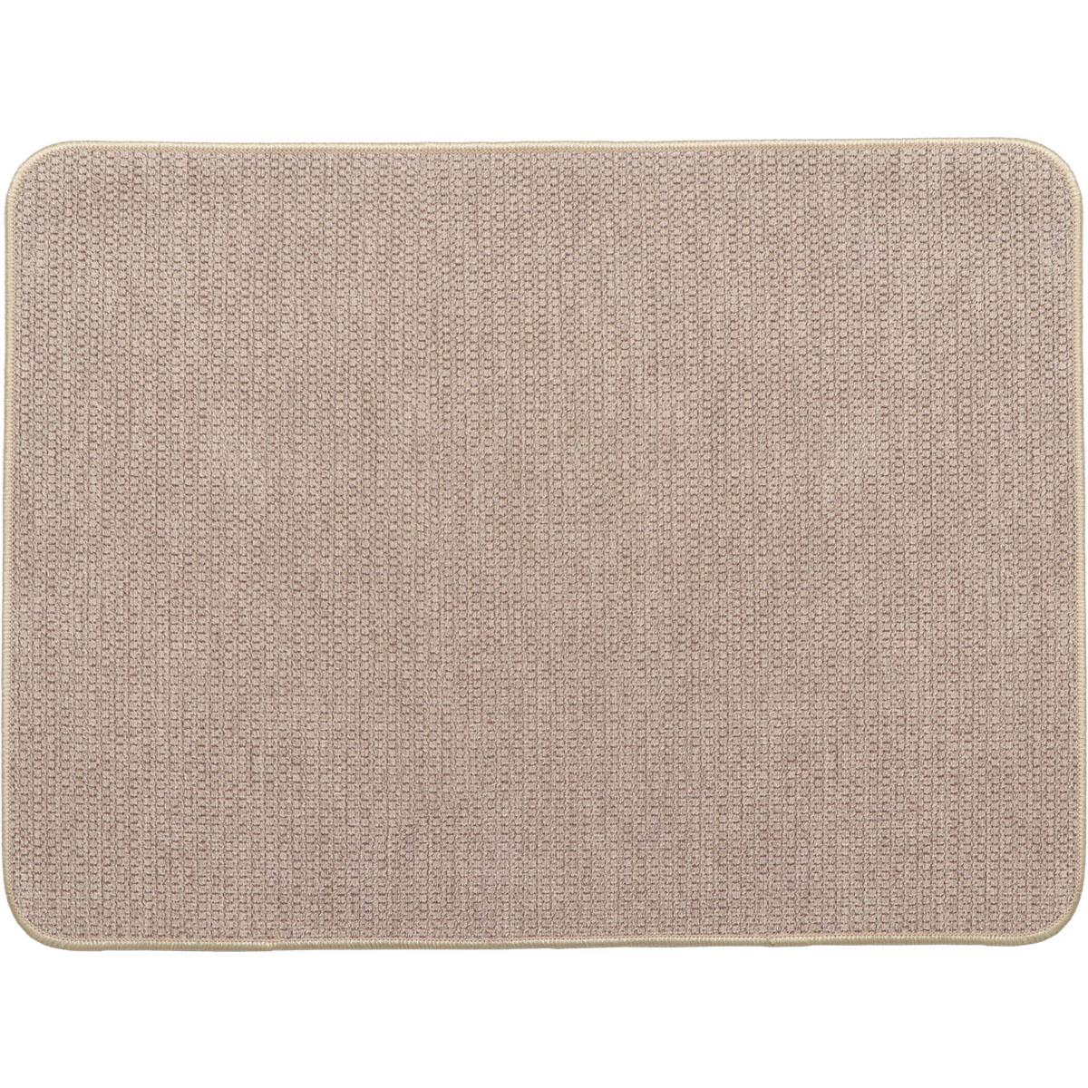 TAPIS HEXAGONE 45X60CM POLYESTER VELOURS BEIGE