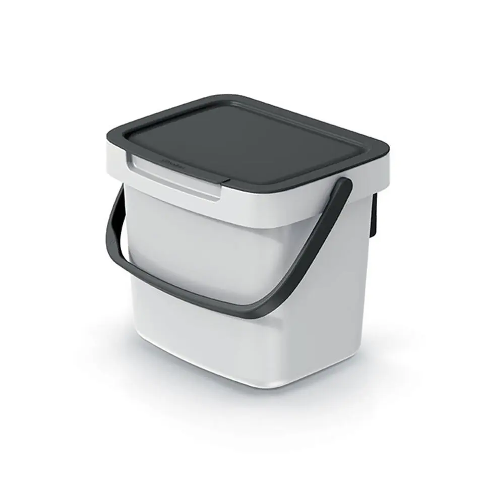 Keden GFT aanrecht afvalbak - creme wit - 3L - 19 x 17 x 15 cm