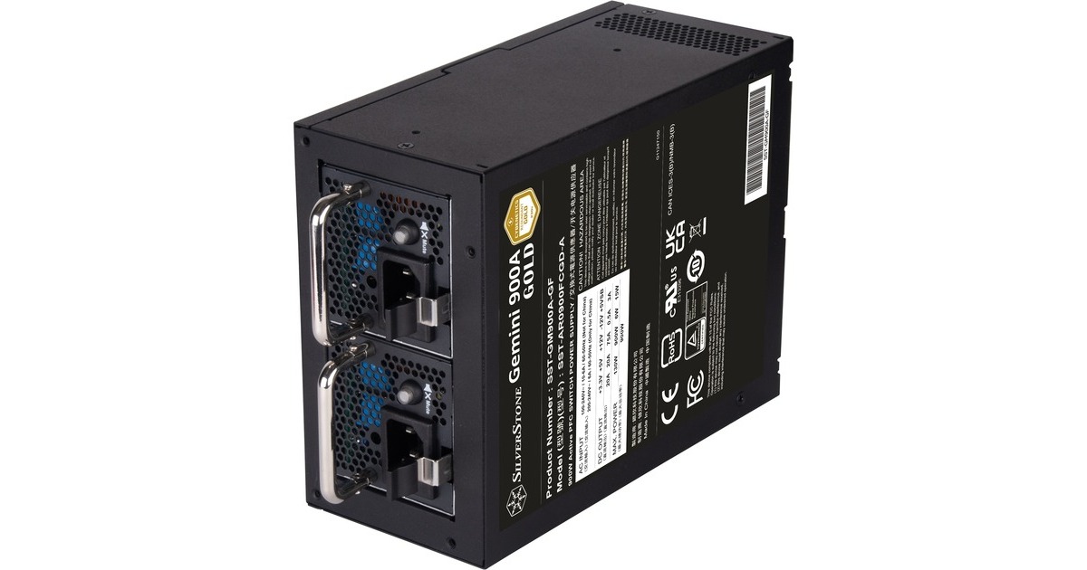 SilverStoneGemini 900A Gold, 900 watt voeding   (Zwart, 4x PCIe)