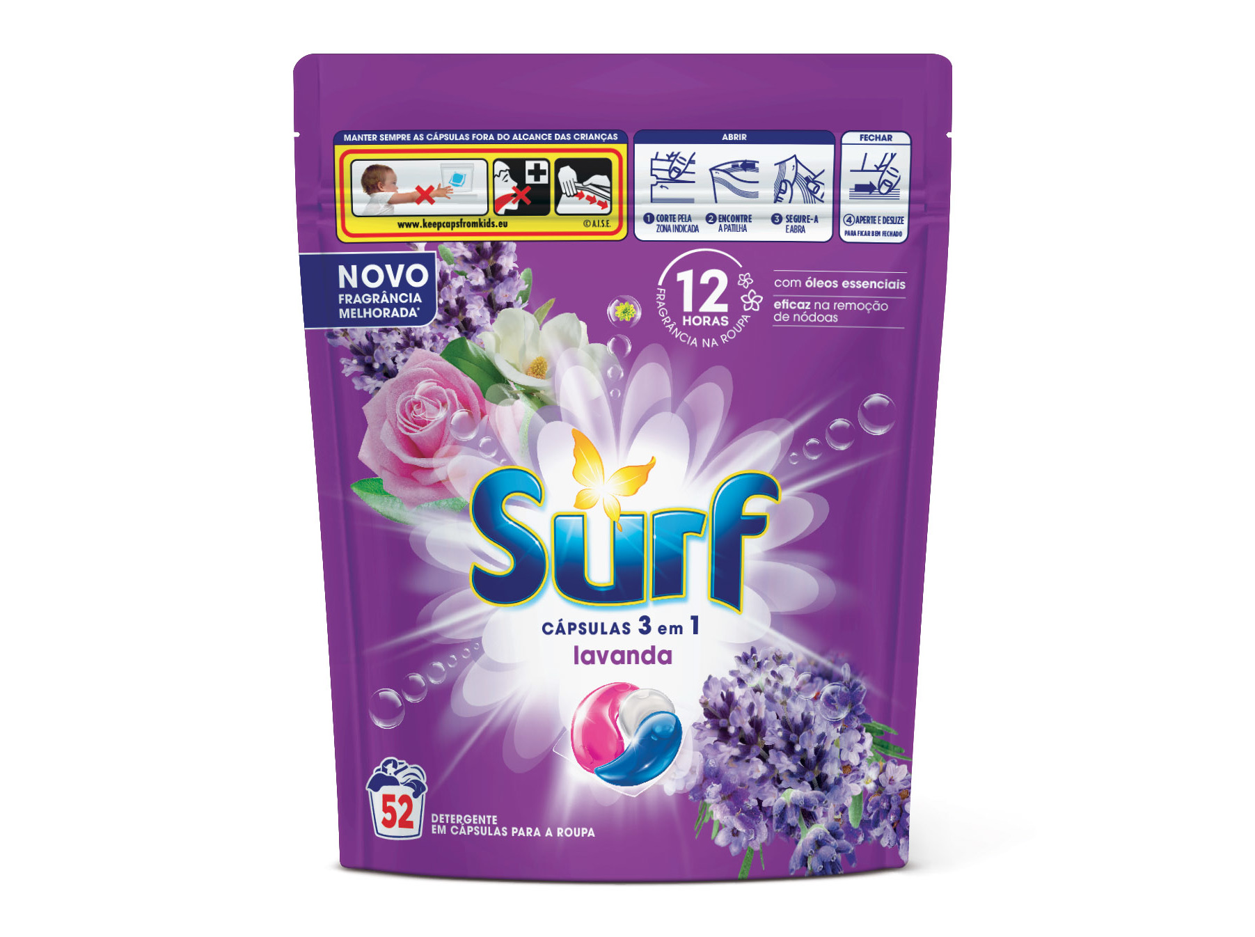 DETERGENET ROUPA MÁQUINA CÁPSULAS SURF LAVANDA 52D