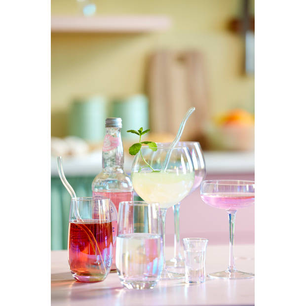 Blokker SO rietjes glas iriserend - 3 stuks