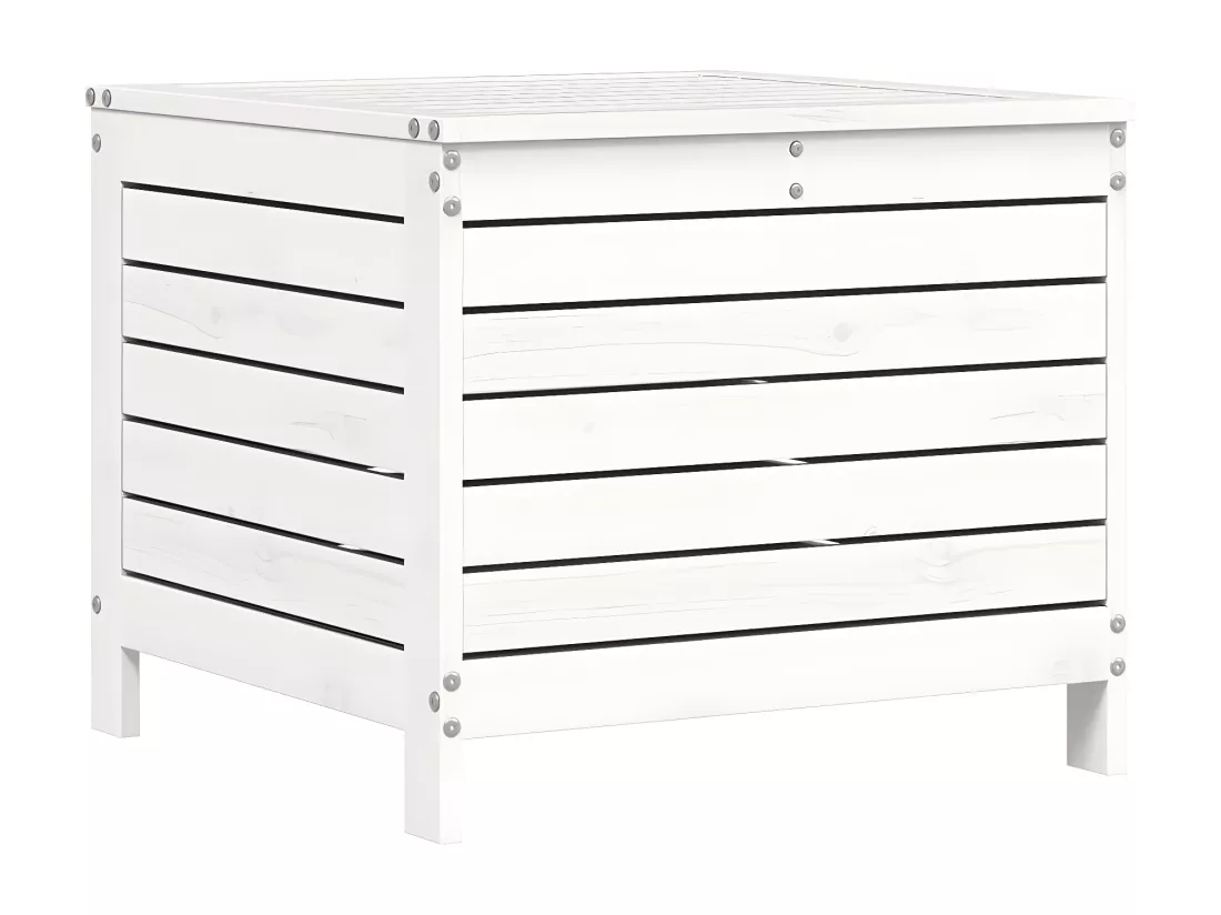 Repose-pied de jardin blanc 62x63,5x53,5 cm bois de pin massif