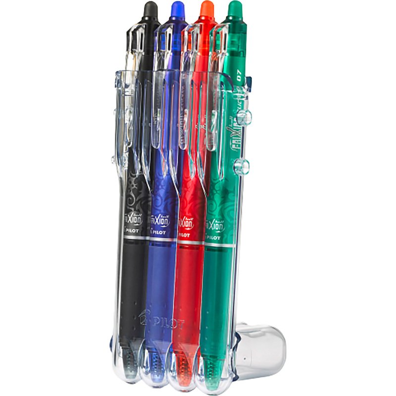 Stylo roller Pilot Frixion Ball Clicker effaçable écriture fine - Set de 4 couleurs classiques