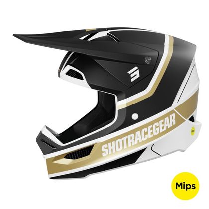 Casque cross Shot RACE - MYTHIC 2025 - Noir / Jaune