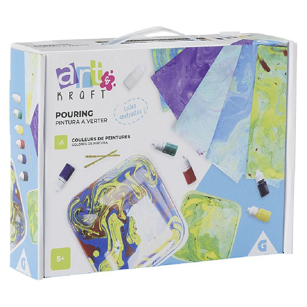 Jeu créatif Pouring - peinture toile abstraite