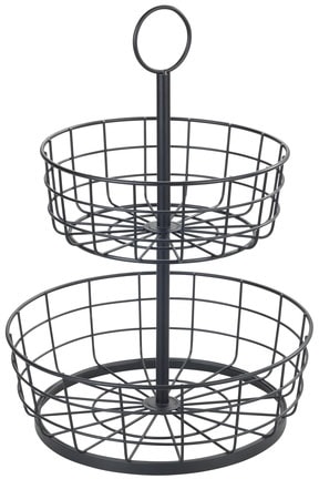 WENKO Etagere »Multi-Korb-EtagÃ¨re« moderne Gemüse- und Obstschale mit Griff, 2-stöckiger Obstkorb
