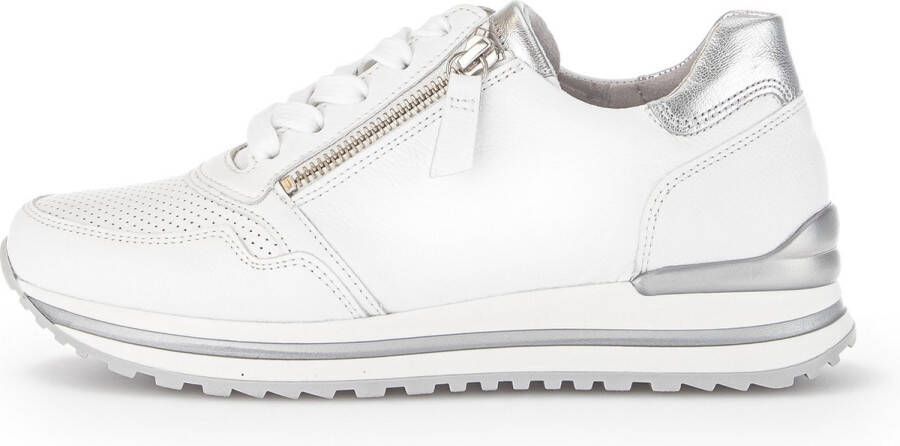 Gabor Witte Zilveren Leren Sport Basket Multicolor Dames