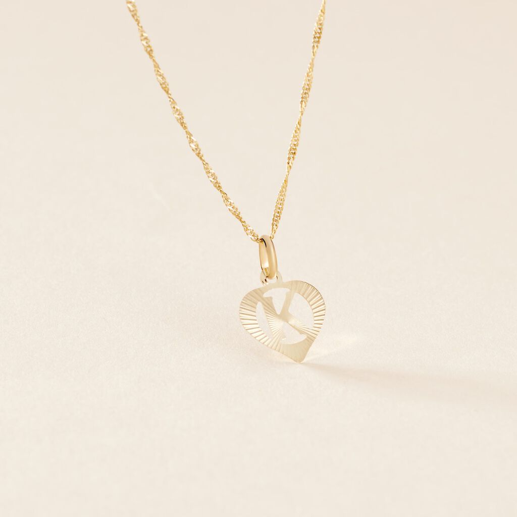 Pendentif Eudocie Coeur Lettre Or Jaune