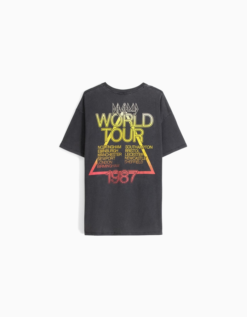 Camiseta de manga curta com estampa do Def Leppard