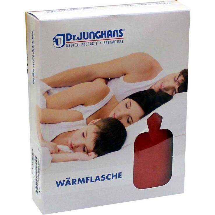 Wärmflasche mit Bezug rot, 2 l