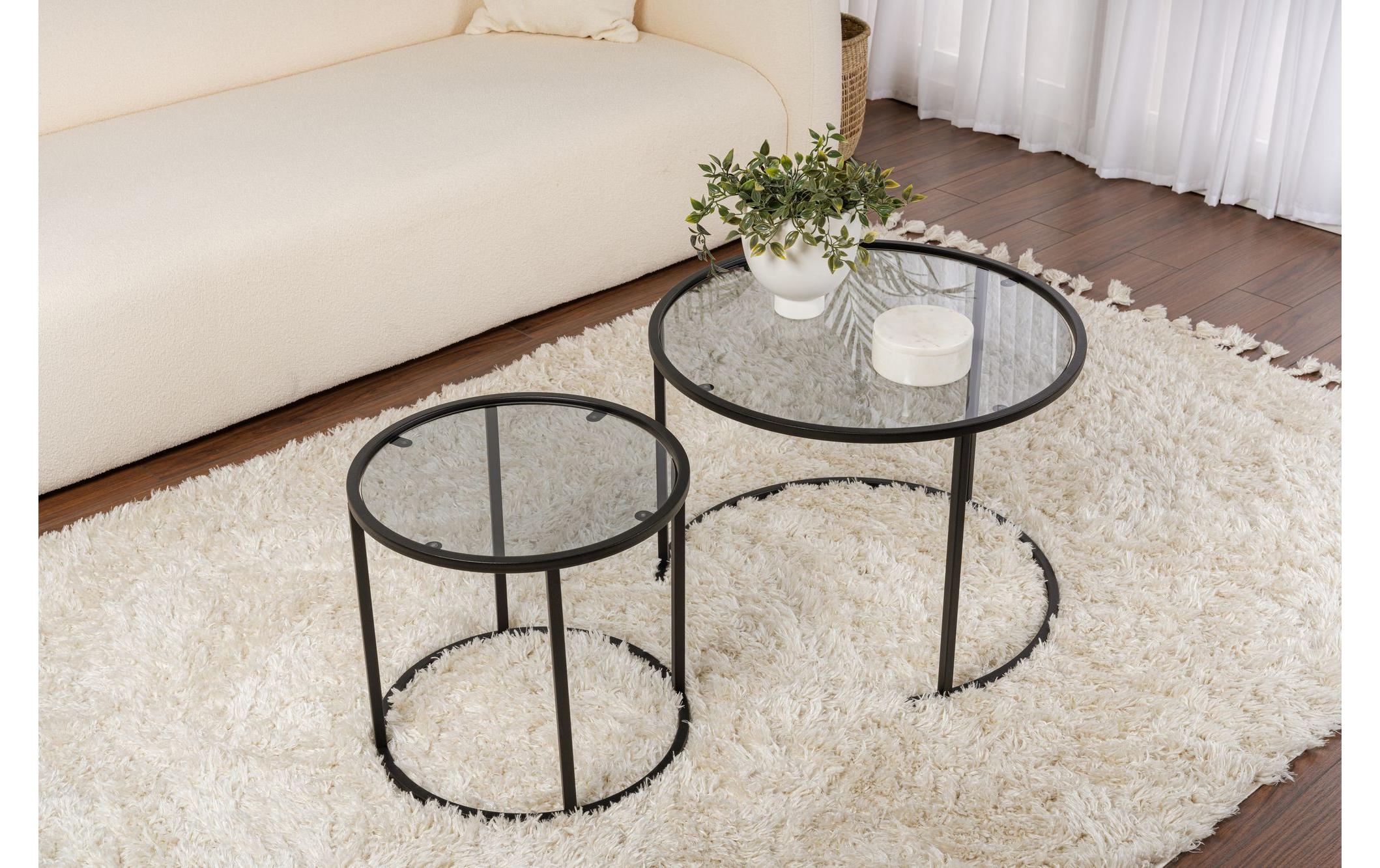 Couchtisch Schwarz/Grau 60-42<br>Skandinavisches Couchtisch-Set