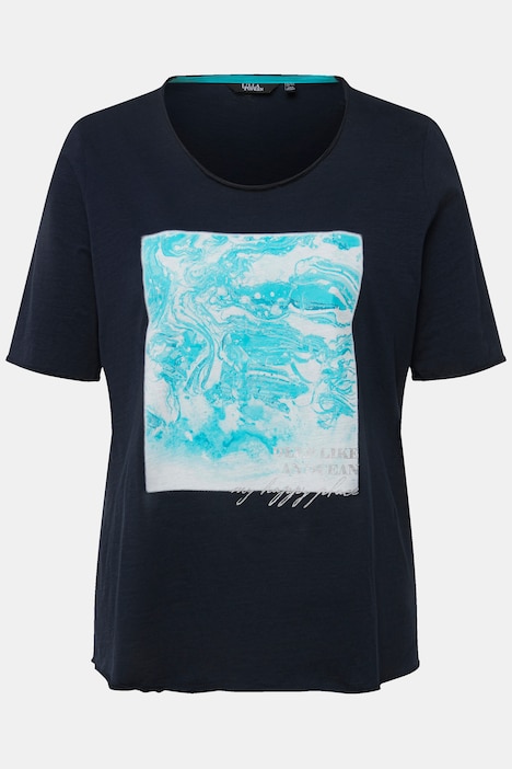 T-Shirt, Rollkanten, Classic, Rundhals, Halbarm