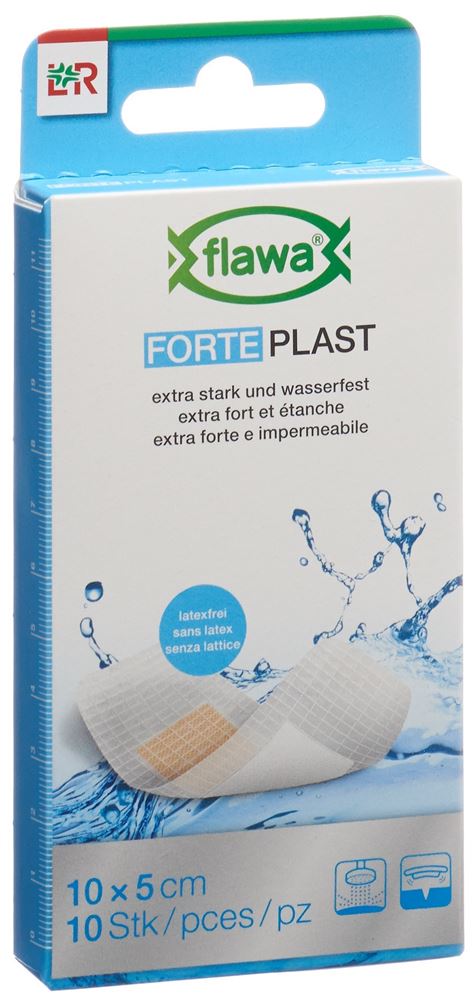 FLAWA Forte Plast Pflasterstrips<br>10 Stück, 5x10cm