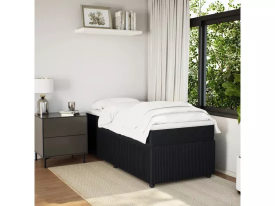 Sommier à lattes de lit avec matelas Noir 90x190 cm Velours