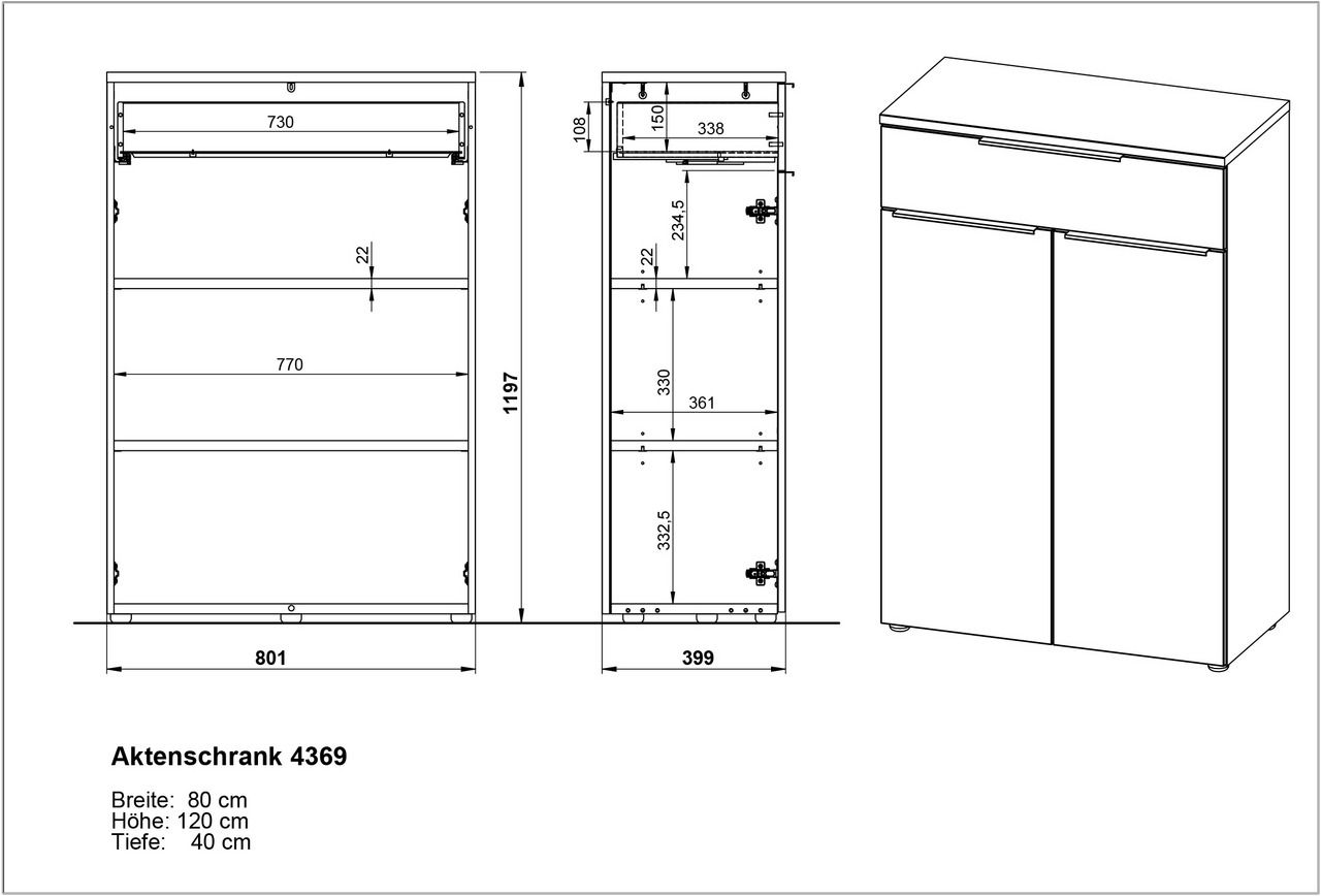 MID.YOU Aktenschrank MAILAND