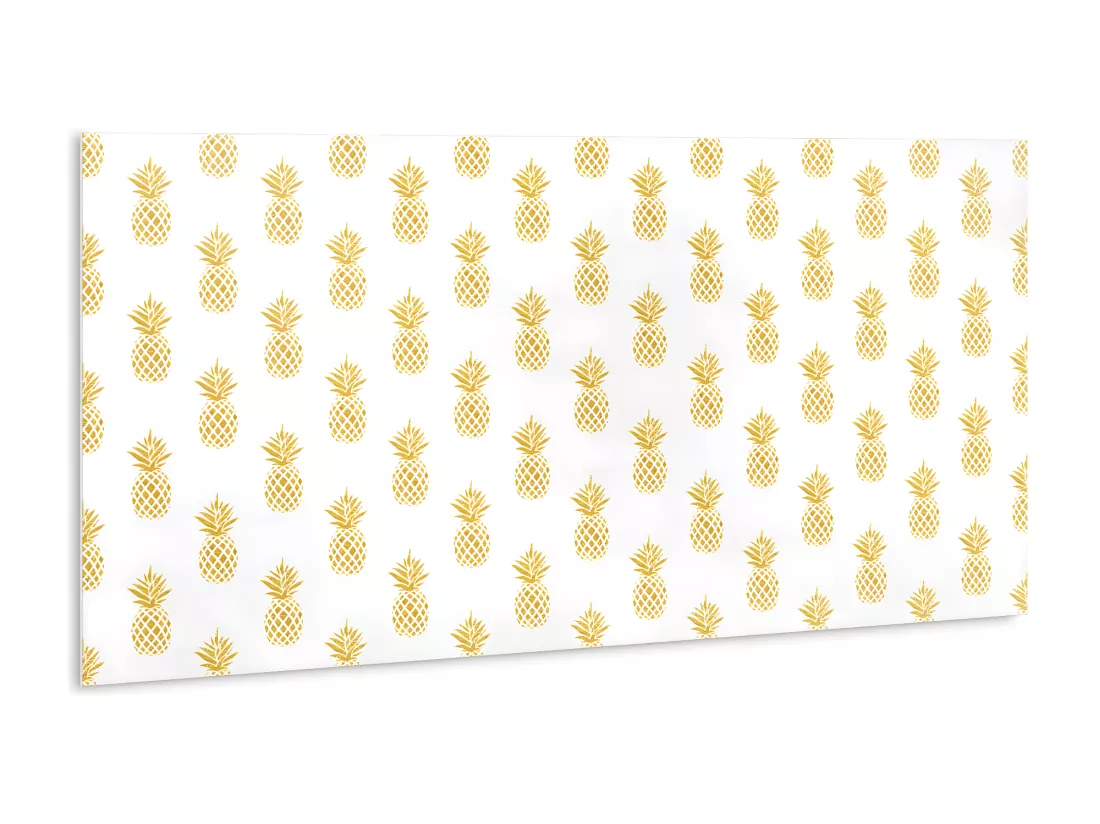 Panneaux muraux autocollants en vinyle imperméable - Ananas dessin animé doré 100 x 50 cm