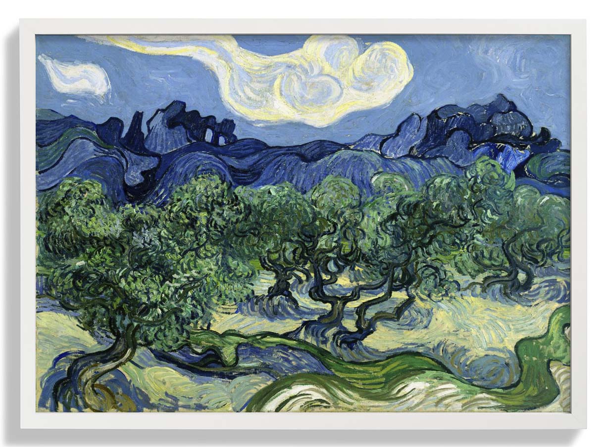 Olivenbäume mit den Alpillen im Hintergrund von Van Gogh