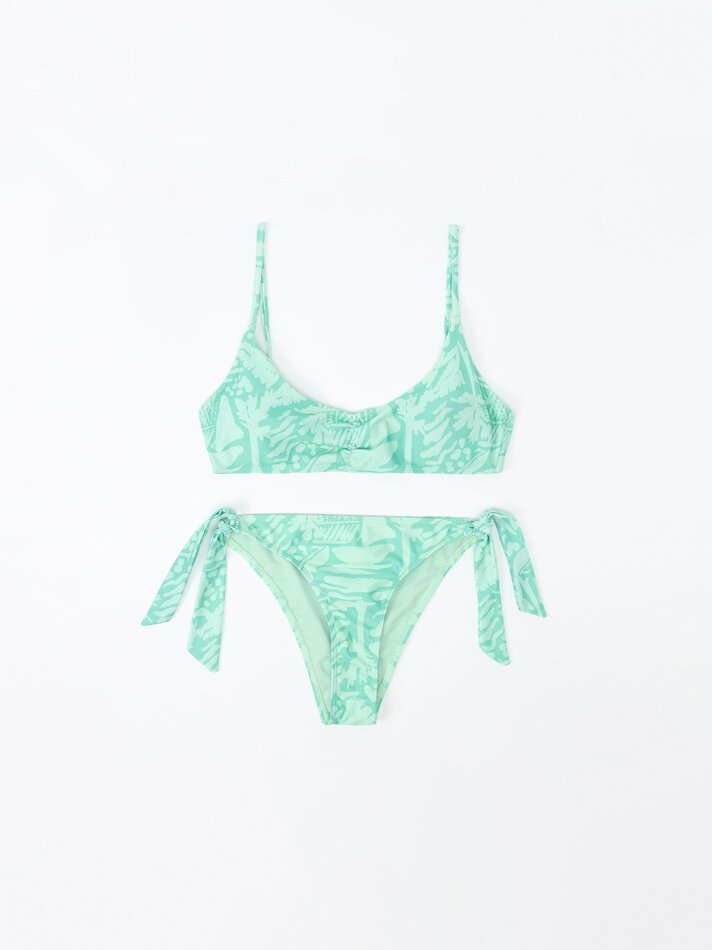 Conjunto de banheiro de duas peças com franzido - Verde Médio