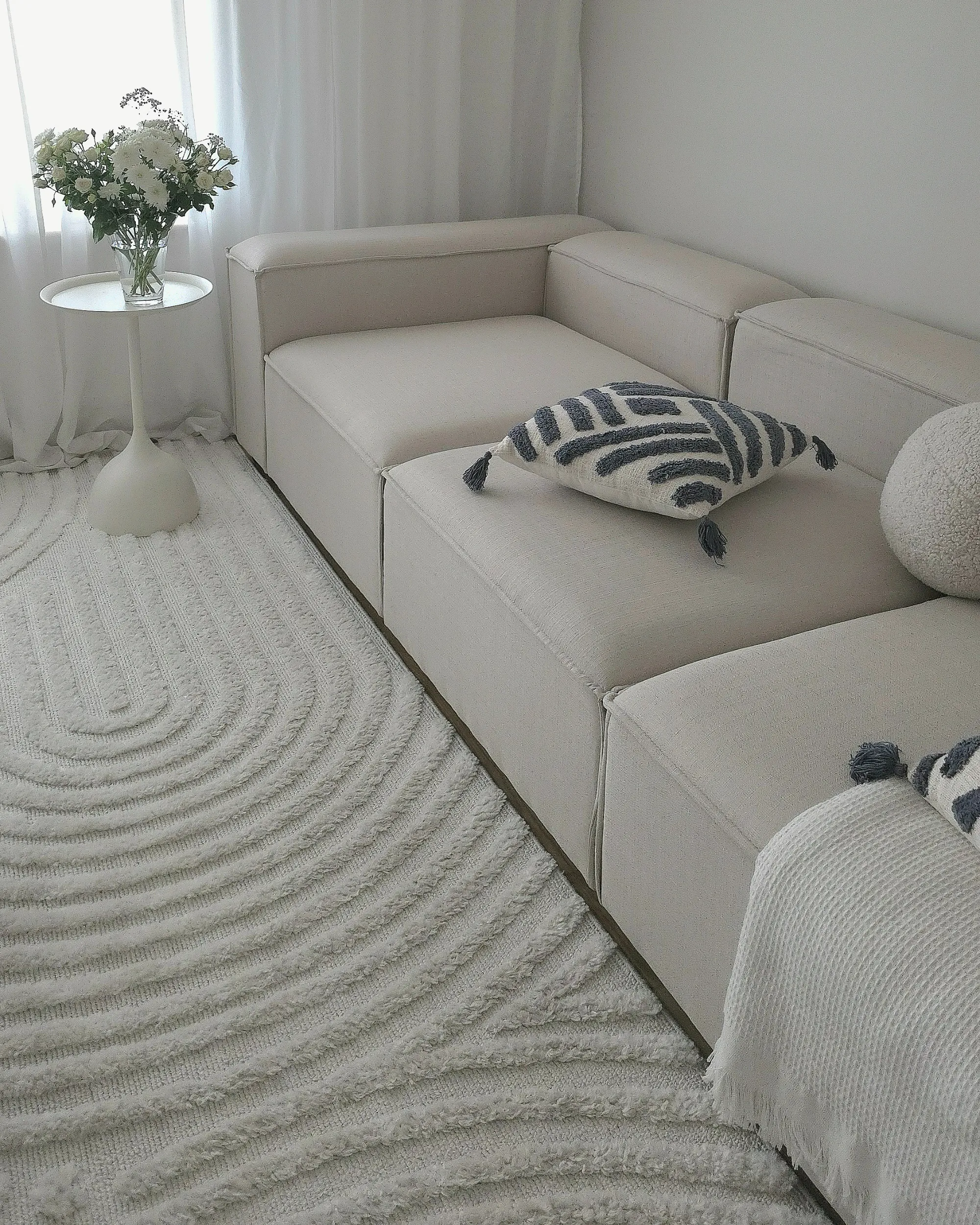 Hoekmodule ARDAL Stof Beige rechtszijdig