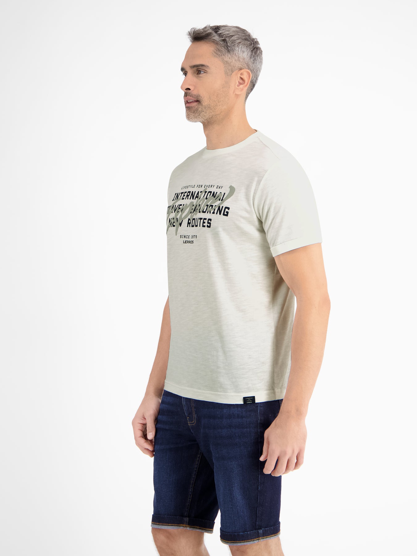 Herren Jersey T-Shirt mit Brustprint