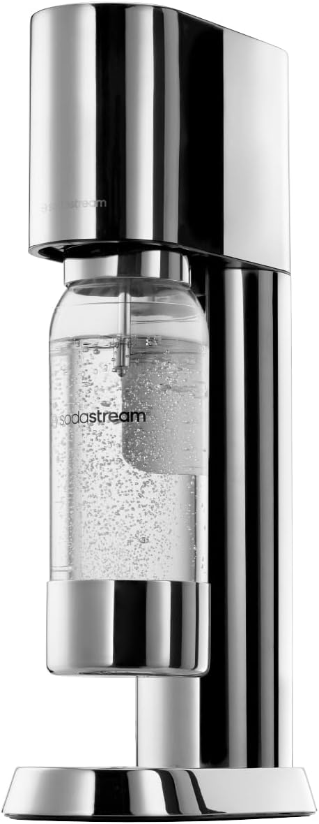 SodaStream® enso™ Premium Wassersprudler | Edelstahl-Design von Naoto Fukasawa | inkl. 1 L BPA-freie Flasche & Reinigungstuch | Einfaches CO2-Wechsel-System, Silber