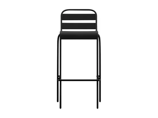 Lot de 2 chaises hautes de jardin empilables en métal - Noir - MIRMANDE de MYLIA