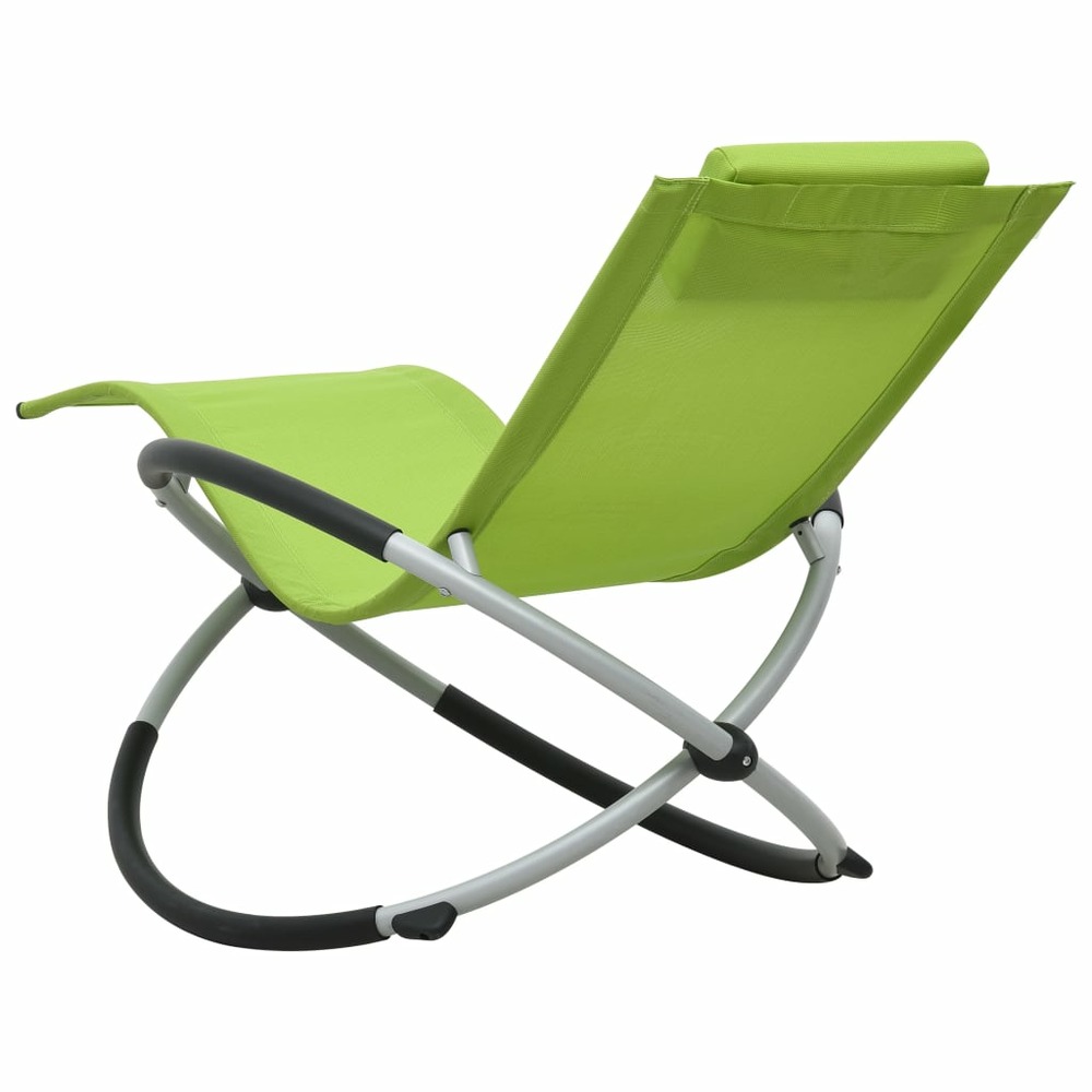Chaise longue pour enfants acier vert