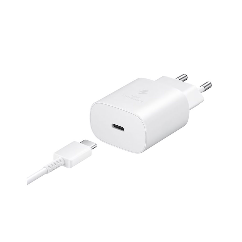 (1m) 25W AFC Schnell Ladegerät (3A)   USB C auf USB C Ladekabel (EP-TA800XWEGWW) - Weiss