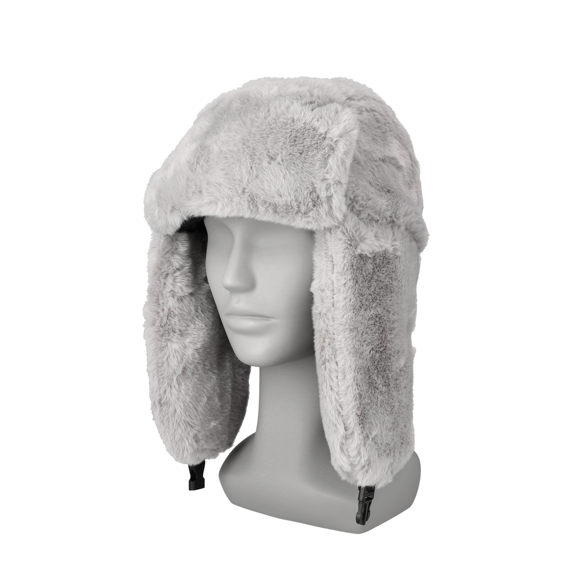 Unisex Fliegermütze Plüsch Pilotenmütze Winter Mütze (One Size) - Grau