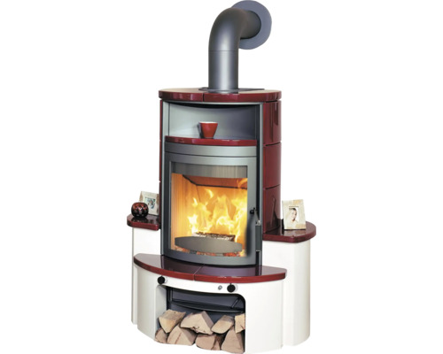 Hark Avenso GT ECOplus keramische haardset, Bordeaux, 6 kW